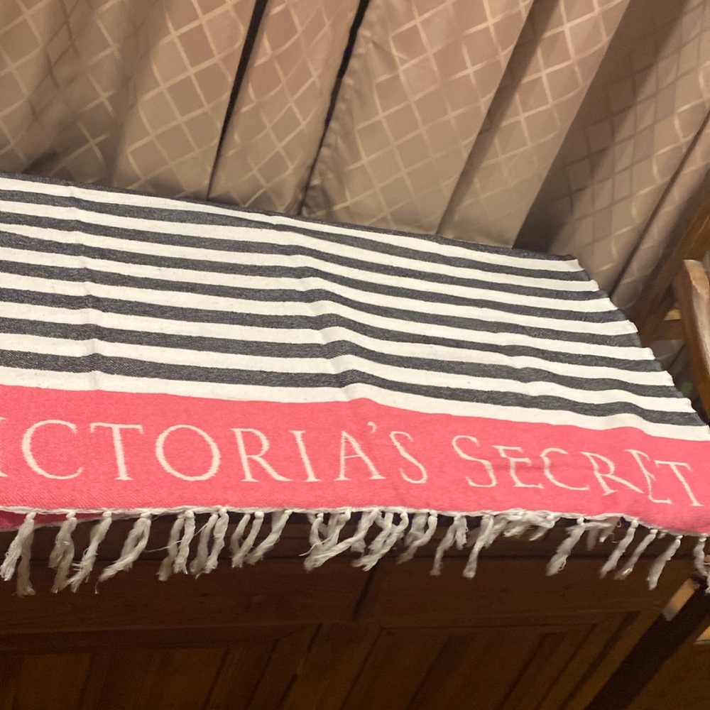 Victoria’s Secret Fringed Throw, Beach Blanket, Blanket, Size 62”L x 43”W